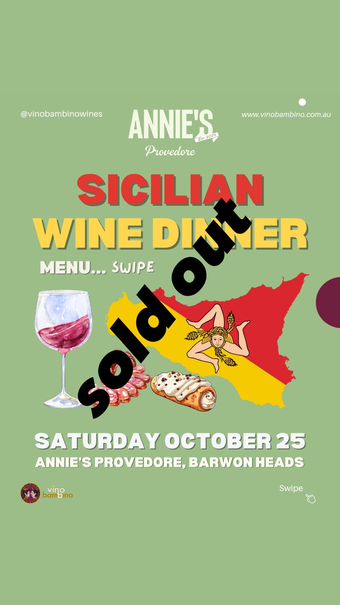 Sicilian Wine Dinner at Annie's Provedore