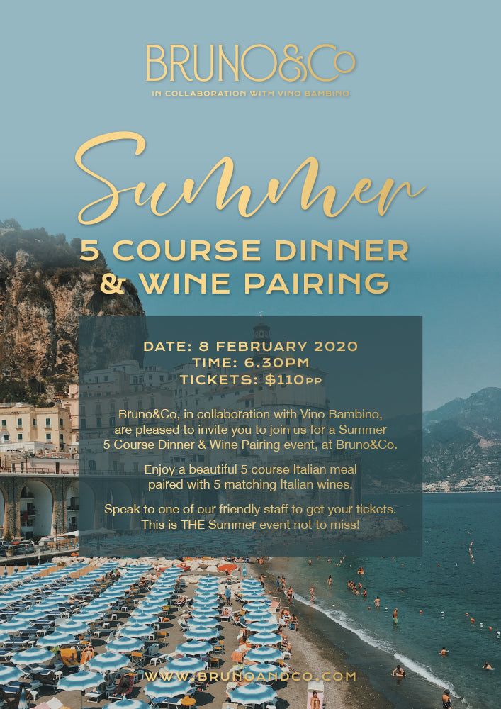 Bruno & Co Summer Italian dinner - 8th Feb 2020