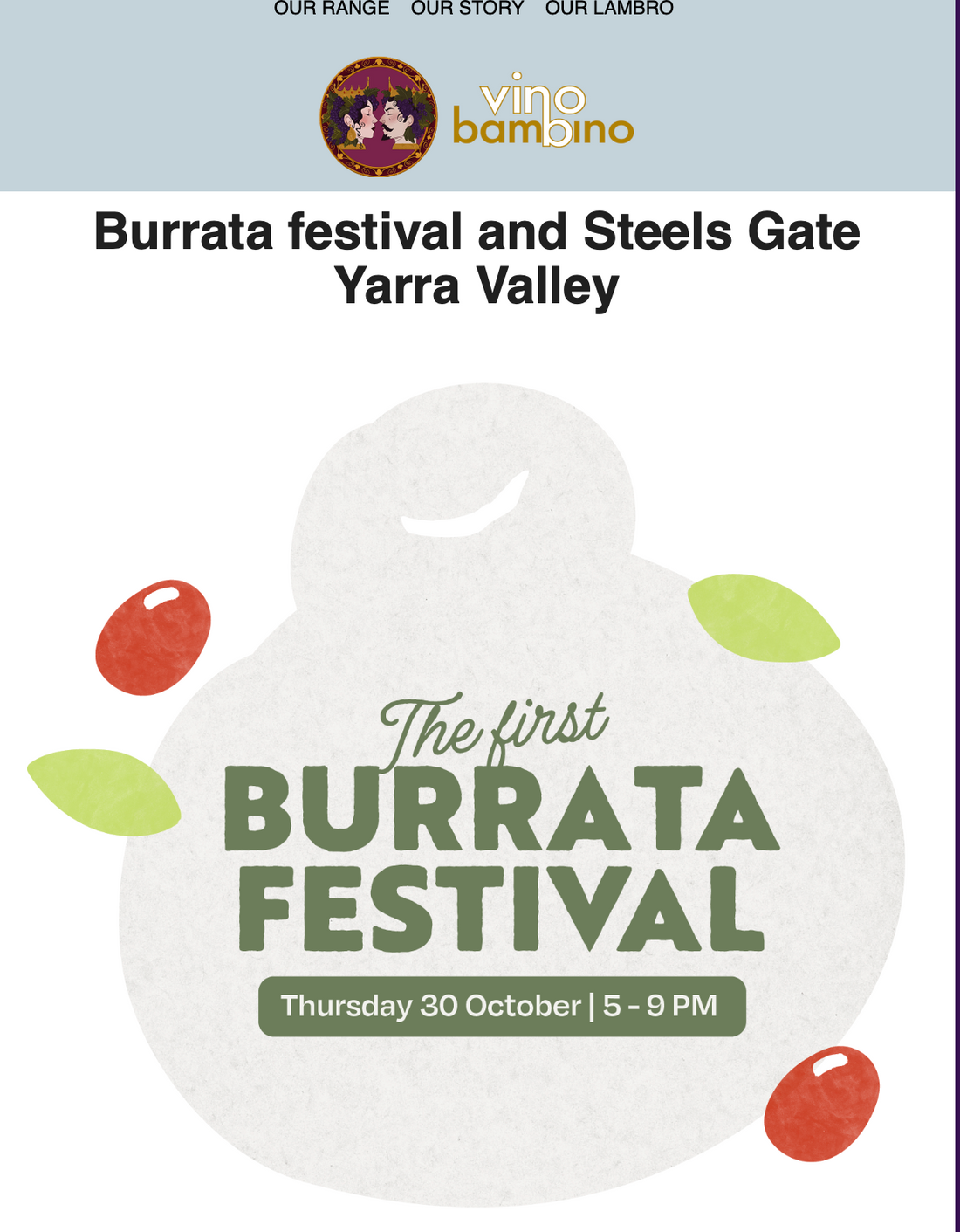Burrata festival and Steels Gate Yarra Valley